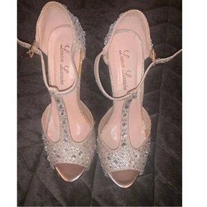 Lauren Lorraine Sparkling Gold Heels